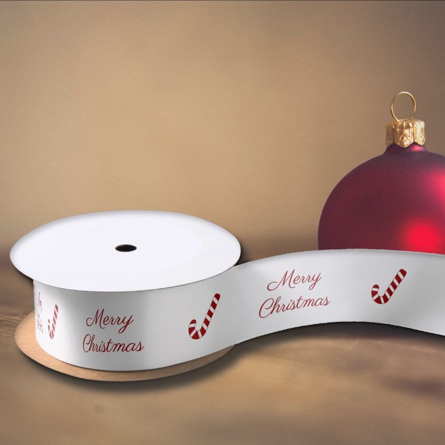 Christmas Candy Cane Satin Ribbon (Christmas Candy Cane Satin Ribbon)