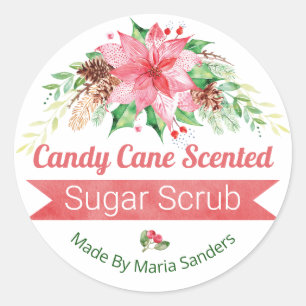 Christmas Candy Cane Scented Sugar Scrub Labels