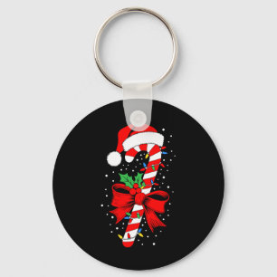 Christmas Candy Cane Shirt Boy Girl Kids Men Women Keychain