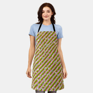 Christmas Candy Cane Sparkles snowflake, W Y G R Apron