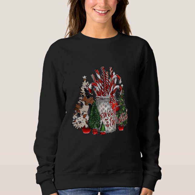 Christmas Candy Cane Stocking Stuffer Snow Pyjamas Sweatshirt (Front)