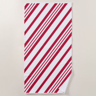 Christmas candy cane stripe beach towel