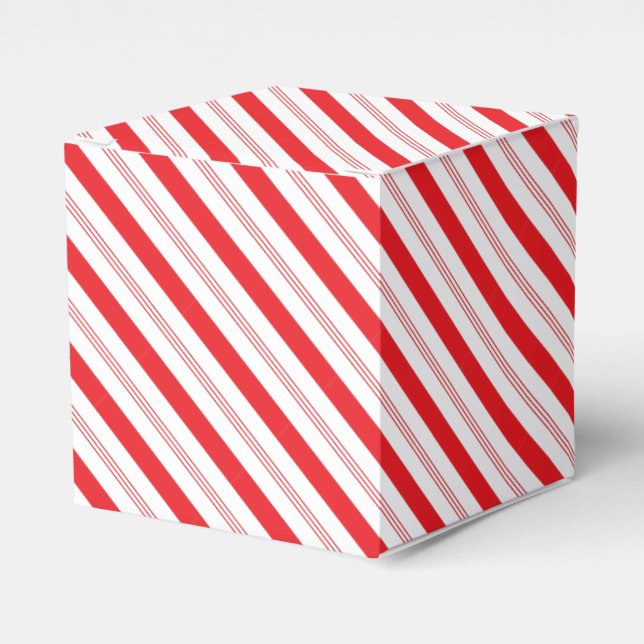 Christmas Candy Cane Striped Gift Box (Front Side)