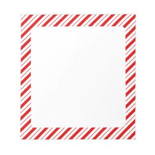 Christmas Candy Cane Striped Notepad