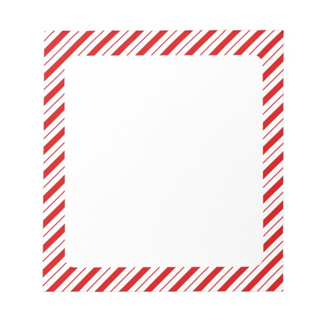 Christmas Candy Cane Striped Notepad (Front)