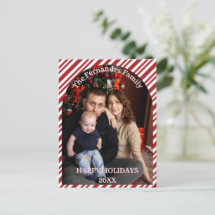 Christmas Candy Cane Stripes Cutsom Postcard