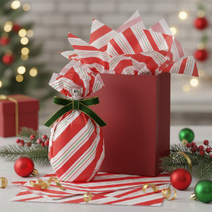 Christmas Candy Cane Stripes ID259 Tissue Paper