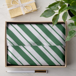 Christmas Candy Cane Stripes in Green and White  Tissue Paper