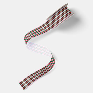 Christmas Candy Cane Stripes in Pink Green and Red Satin Ribbon