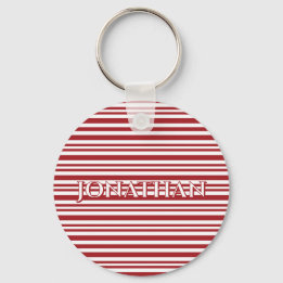 Christmas Candy Cane Stripes Keychain