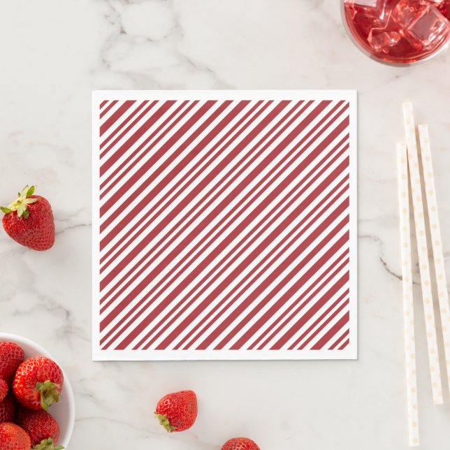 Christmas Candy Cane Stripes Napkin (Insitu)