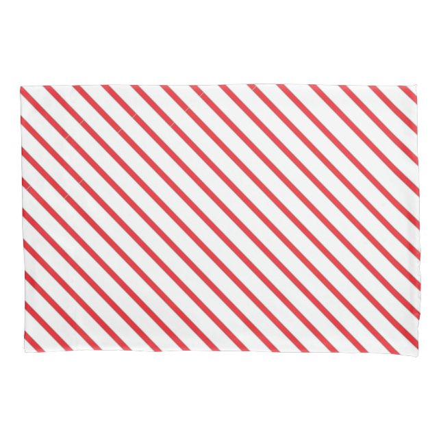 Christmas Candy Cane Stripes Pattern Pillowcase (Front-Left)