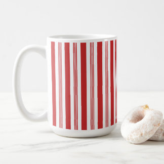 Christmas Candy Cane Stripes, Red, White Coffee Mug