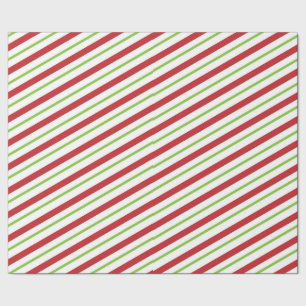 Christmas Candy Cane Stripes Wrapping Paper