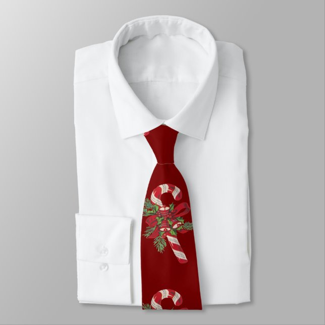 Christmas Candy Cane With Decorative Ribbon Tie (Tied)