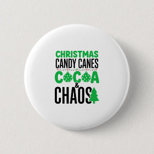 Christmas Candy Canes Cocoa Chaos Design 2 Inch Round Button