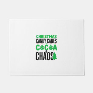 Christmas Candy Canes Cocoa Chaos Design Doormat