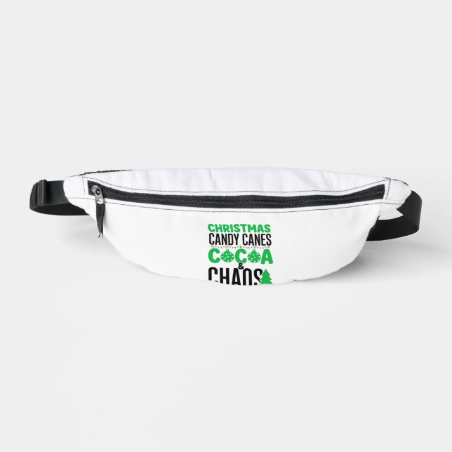 Christmas Candy Canes Cocoa Chaos Design Fanny Pack (Front)