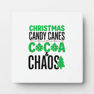 Christmas Candy Canes Cocoa Chaos Design Plaque