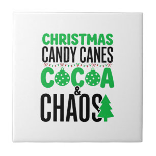 Christmas Candy Canes Cocoa Chaos Design Tile