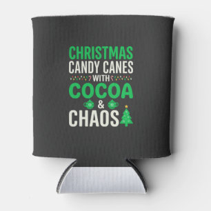 Christmas Candy Canes Cocoa Chaos Holiday Can Cooler