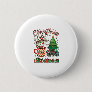Christmas Candy Canes Cocoa Chaos Tree Mug Present 2 Inch Round Button