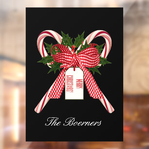 Christmas Candy Canes Front Window Door Clings 