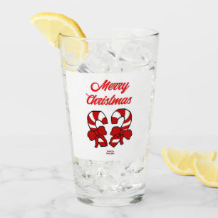 Christmas Candy Canes Glass Tumbler