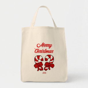Christmas Candy Canes Grocery Tote Bag