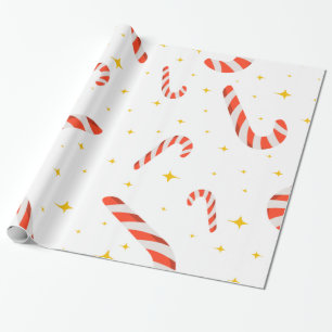 Christmas Candy Canes Holiday Wrapping Paper