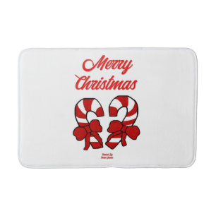 Christmas Candy Canes Medium Bath Mat