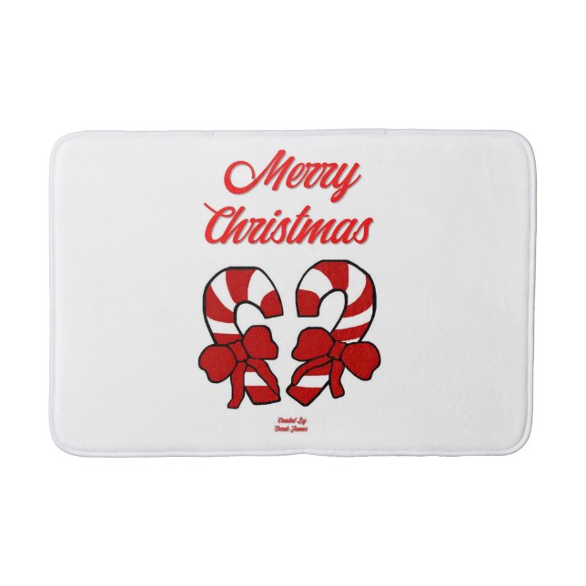 Christmas Candy Canes Medium Bath Mat (Front)