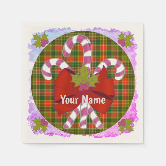 Christmas Candy Canes  Napkin (Front)