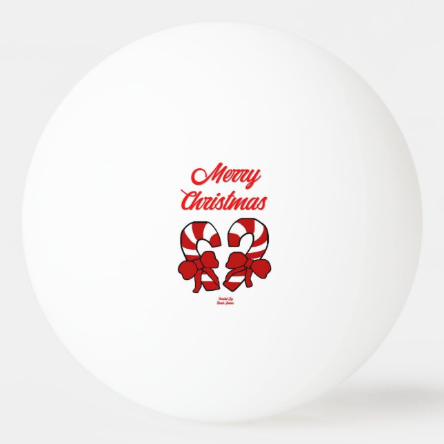 Christmas Candy Canes Ping Pong Ball (Front)