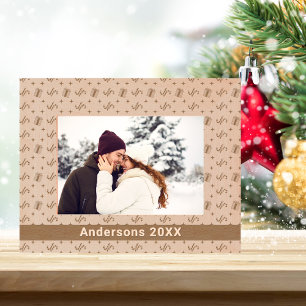 Christmas Candy Canes & Presents Pattern Name 7x5 Etched Frames