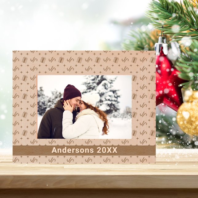 Christmas Candy Canes & Presents Pattern Name 7x5 Etched Frames (Christmas Candy Canes & Presents Pattern Name 7x5 Etched Frames)