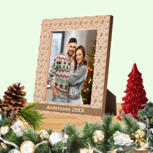 Christmas Candy Canes & Presents Pattern Name 8x10 Etched Frames