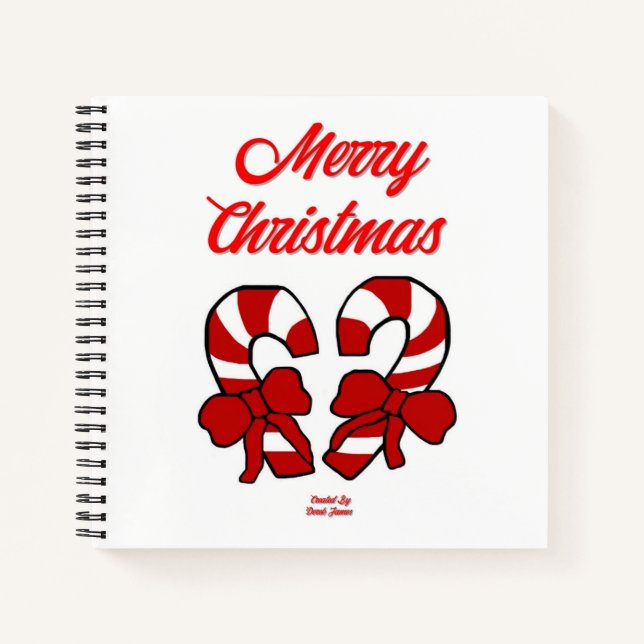 Christmas Candy Canes Spiral Notebook (Front)