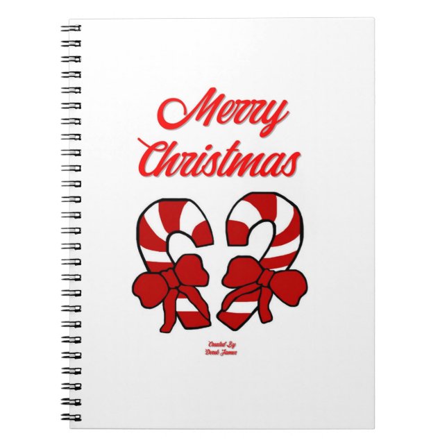 Christmas Candy Canes Spiral Photo Notebook (Front)