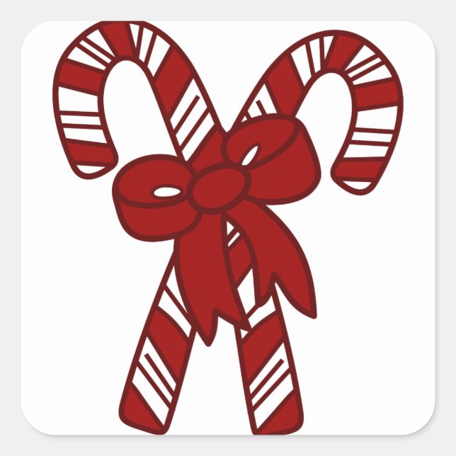 Christmas Candy Canes Square Sticker (Front)