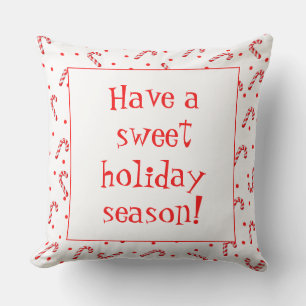 Christmas Candy Canes Throw Pillow