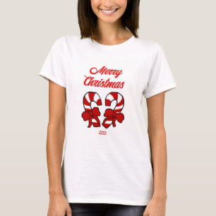 Christmas Candy Canes Women's White Basic T Shirt