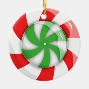 Christmas Candy Ceramic Ornament