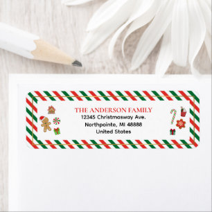 Christmas Candy Coated Sugar Plum Return Address