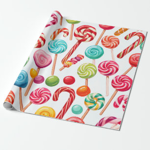 christmas candy delight wrapping paper