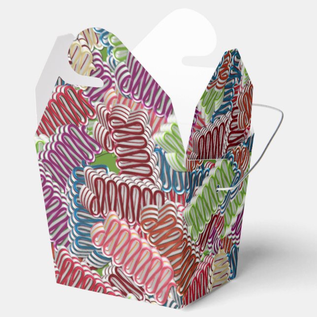 Christmas Candy-FAVOR BOX, Take Out Style Favor Box (Opened)