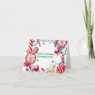 CHRISTMAS CANDY GRANDDAUGHTER CARTE