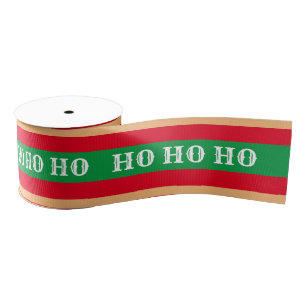 Christmas Candy & Ho Ho Ho Stripe Red/Green gifts Grosgrain Ribbon