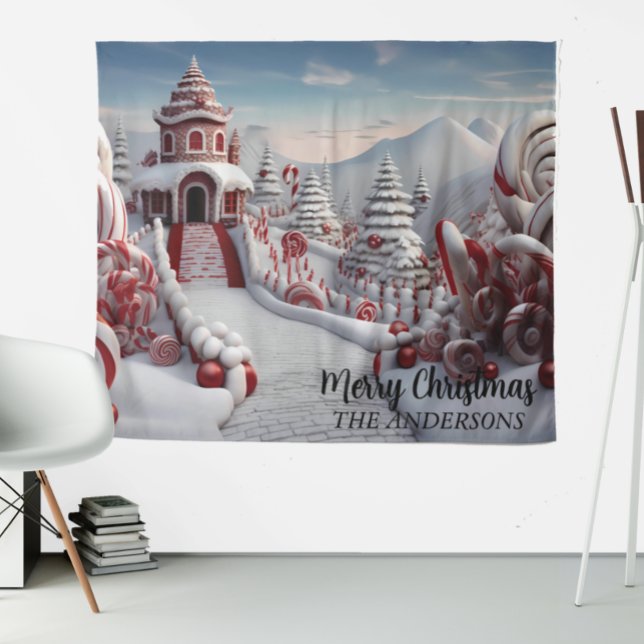 Christmas Candy land Holiday Photo Backdrop Tapestry (Creator Uploaded)