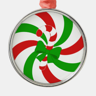 Christmas candy metal ornament